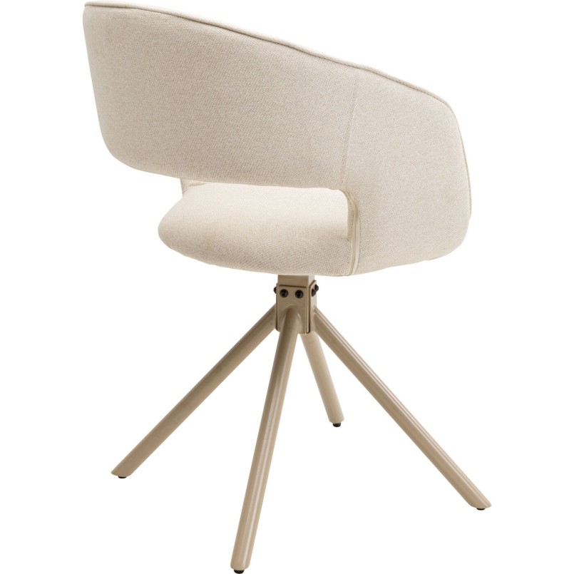 Chaise avec accoudoirs pivotante beige - Gina - Kare Design