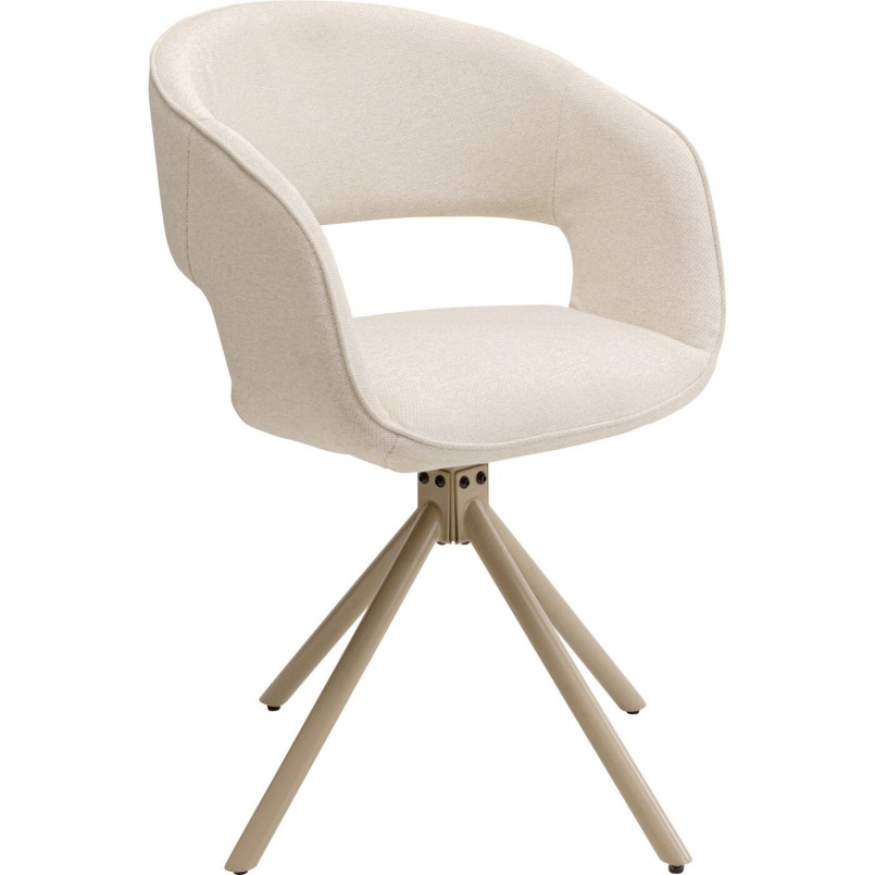Chaise avec accoudoirs pivotante beige - Gina - Kare Design