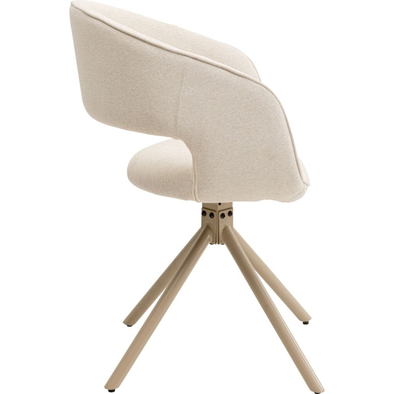 Chaise avec accoudoirs pivotante beige - Gina - Kare Design