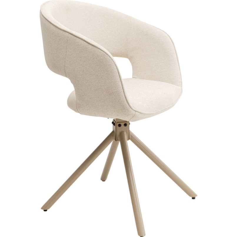 Chaise avec accoudoirs pivotante beige - Gina - Kare Design