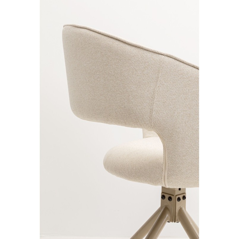 Chaise avec accoudoirs pivotante beige - Gina - Kare Design
