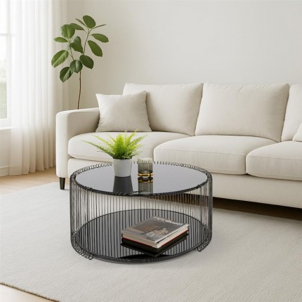 Salontafel Wire Double Ø80cm zwart Kare Design