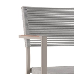 Barkruk Aruba grijs en teak Gescova