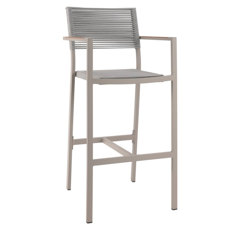 Bar stool Aruba grey and teak Gescova
