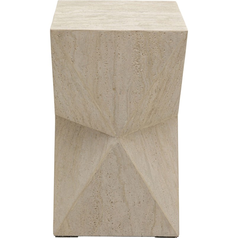 Table d appoint Luxury Triangle Travertine 54cm