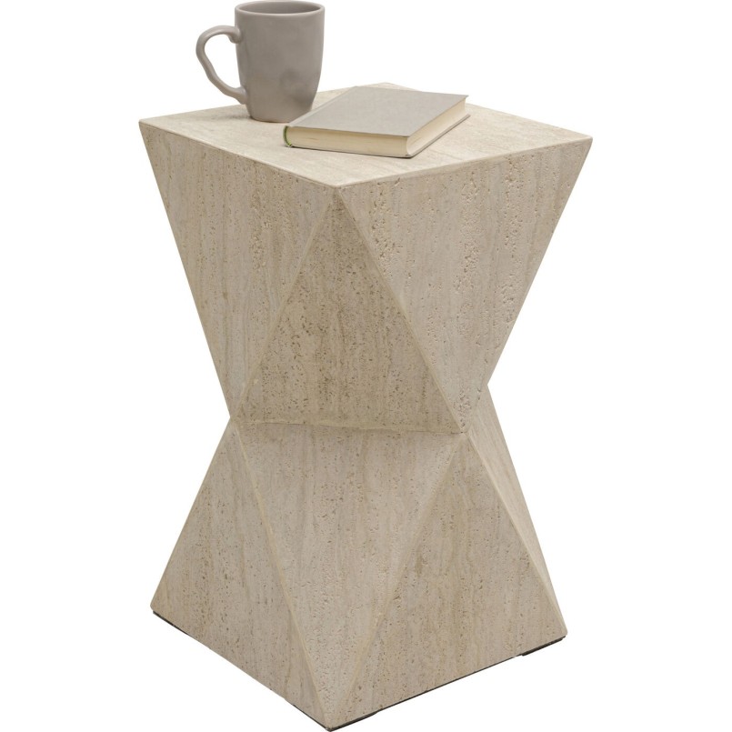 Table d appoint Luxury Triangle Travertine 54cm
