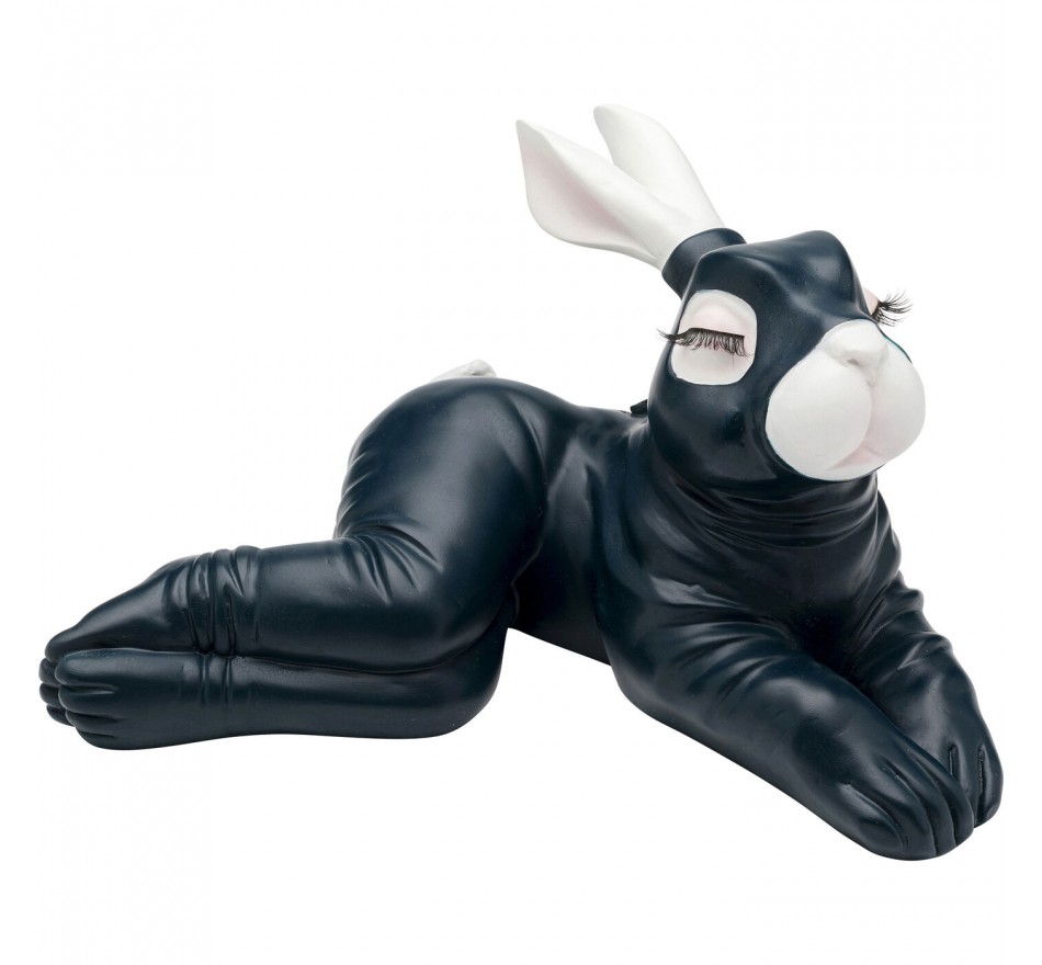 Money Box sexy rabbit lying 27cm dark blue Kare Design