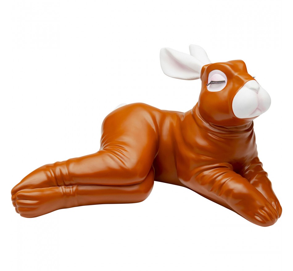 Tirelire lapine sexy allongée 53cm marron Kare Design