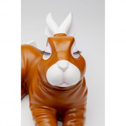 Tirelire lapine sexy allongée 53cm marron Kare Design