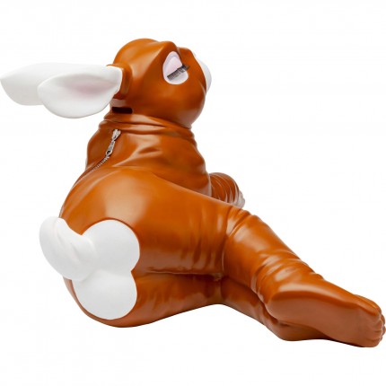 Tirelire lapine sexy allongée 53cm marron Kare Design