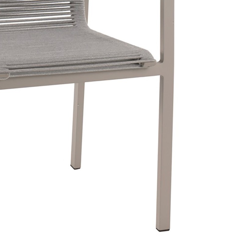 Outdoor chair with armrests Aruba grey and teak Gescova