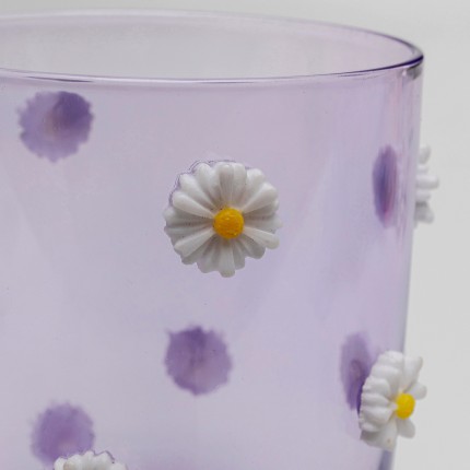 Water Glass Party purple flowers (4/set) Kare Design