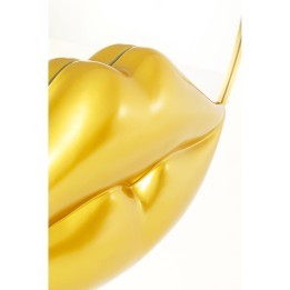 Miroir rond avec lèvres dorées - Kare Design