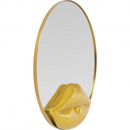 Spiegel goud lippen Ø100cm Kare Design