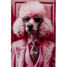 Glass Picture pink poodle 80x120cm Kare Design