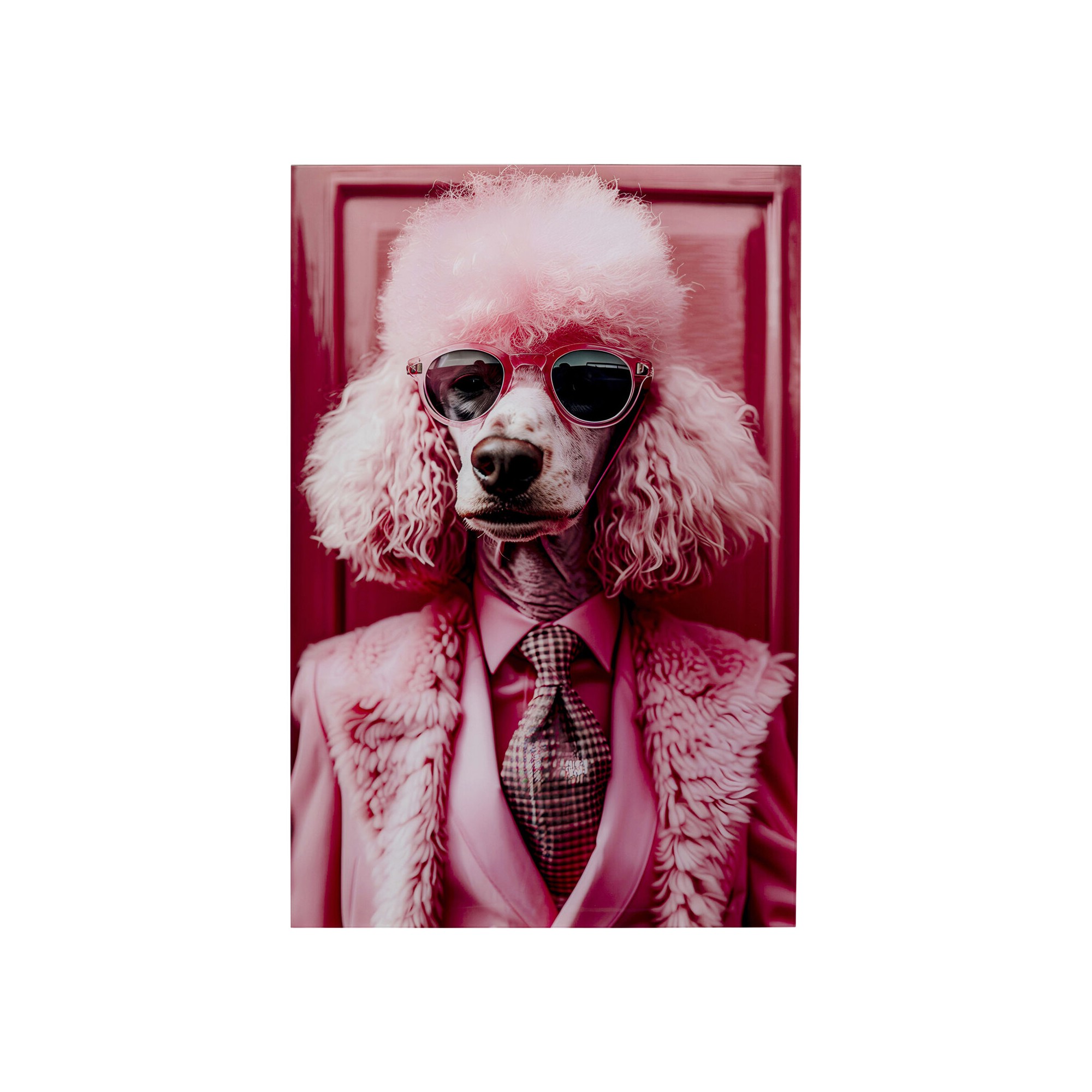 Glass Picture pink poodle 80x120cm Kare Design