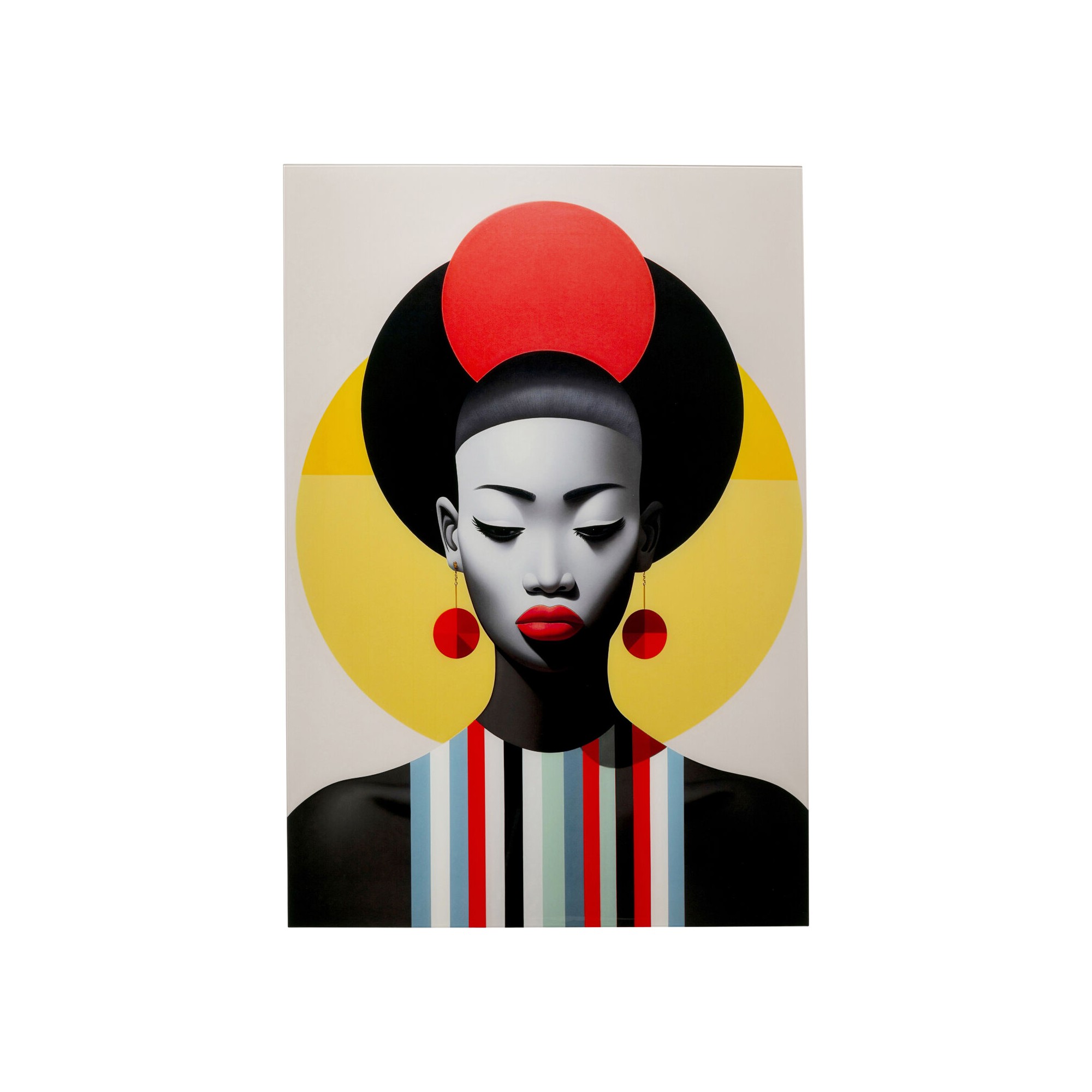 Glass Picture retro woman red 80x120cm Kare Design