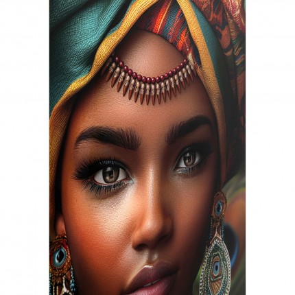 Wandfoto pauw vrouw 100x100cm Kare Design