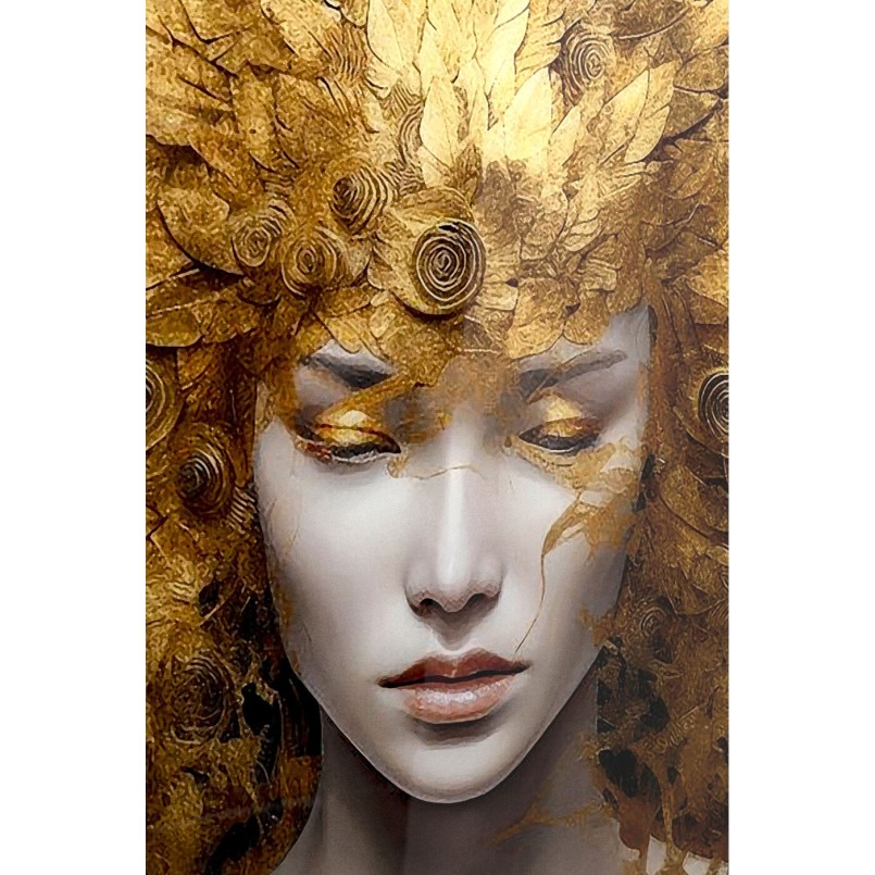 Tableau en verre femme céleste dorée - Kare Design