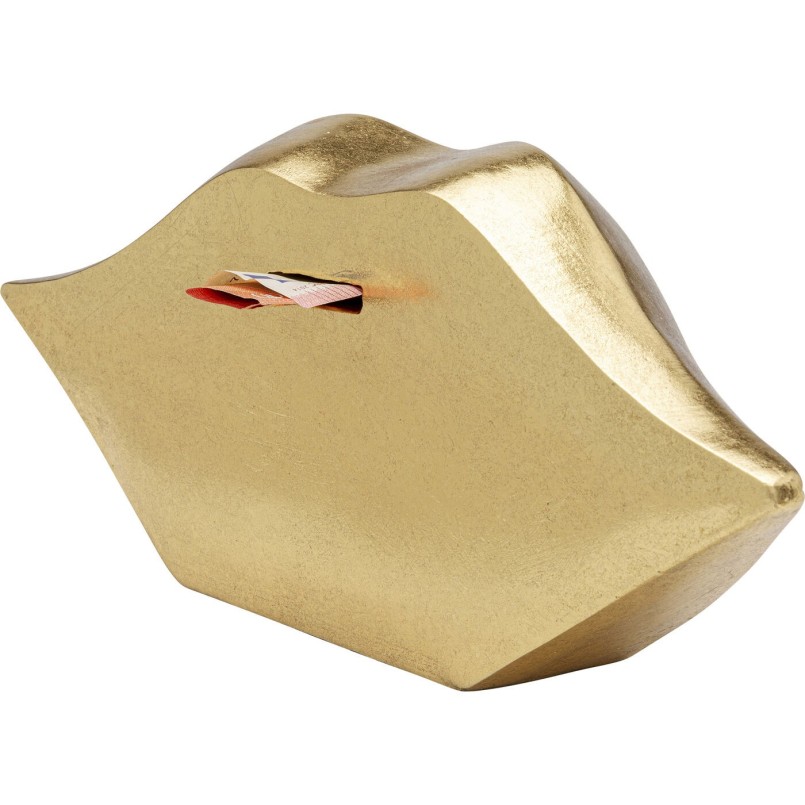 Tirelire Lips doré 13cm