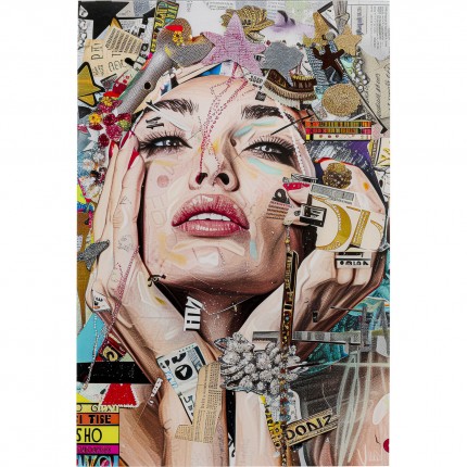 Wandfoto artistieke vrouw tegenover 80x120cm Kare Design