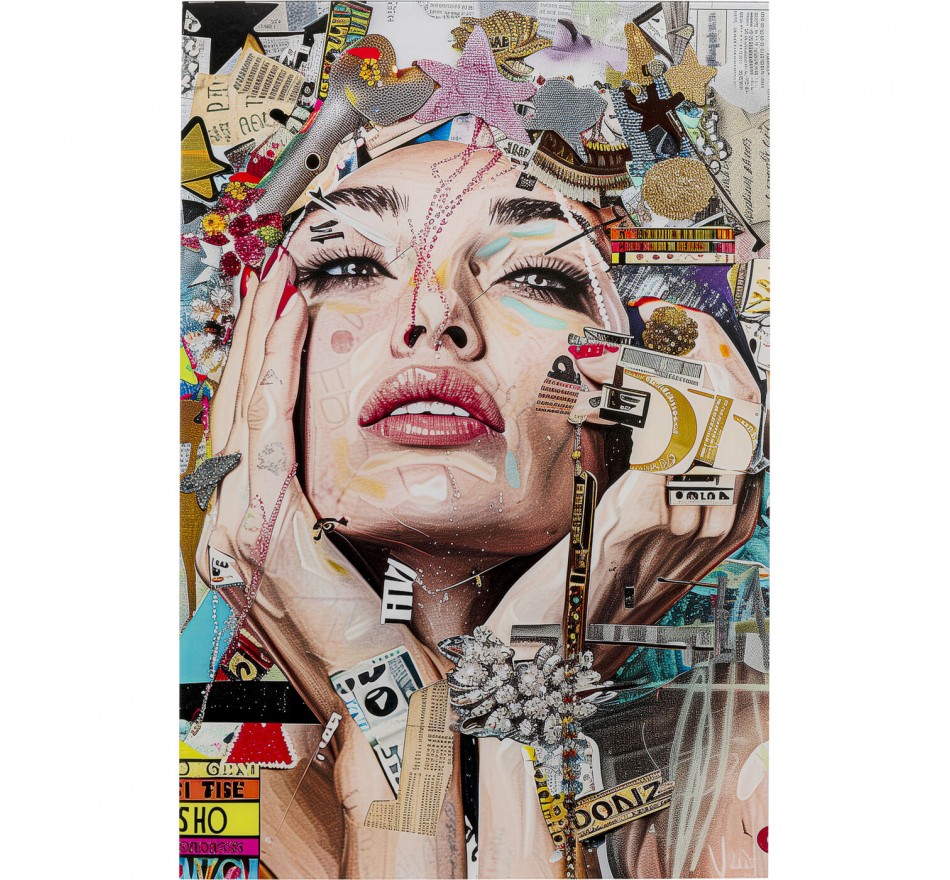 Wandfoto artistieke vrouw tegenover 80x120cm Kare Design