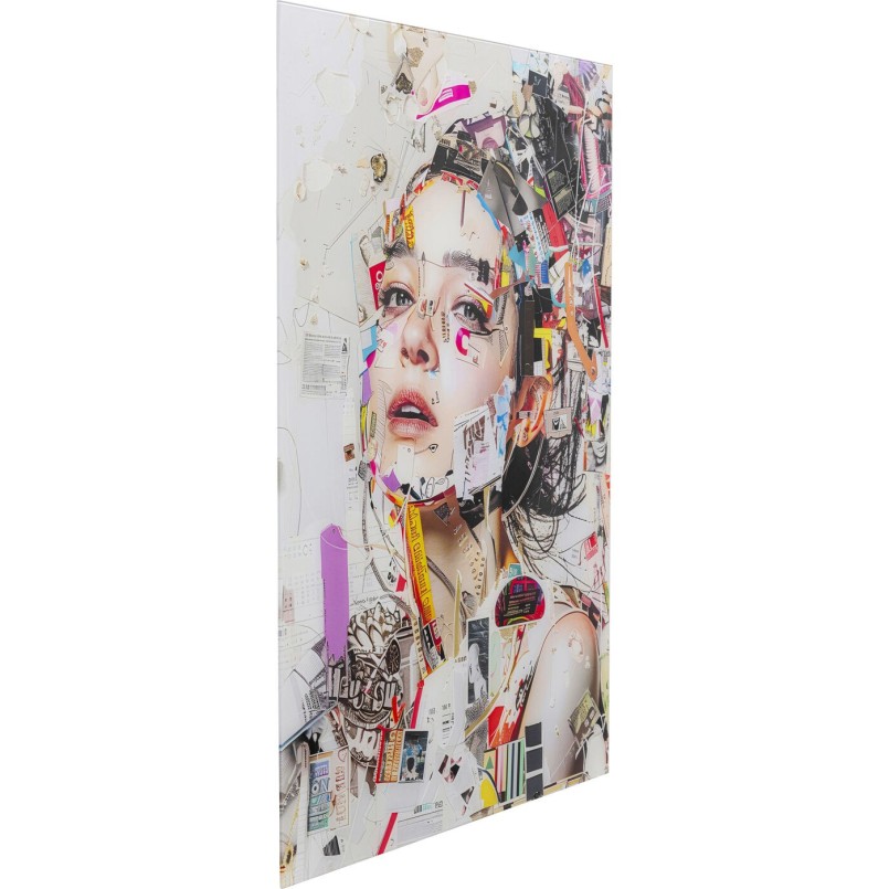 Tableau en verre femme artistique de profil - Kare Design