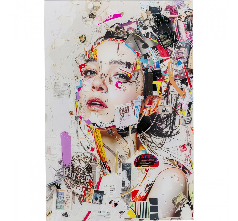 Glass Picture artistic woman profile 80x120cm Kare Design
