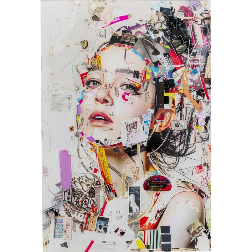 Tableau en verre femme artistique de profil - Kare Design