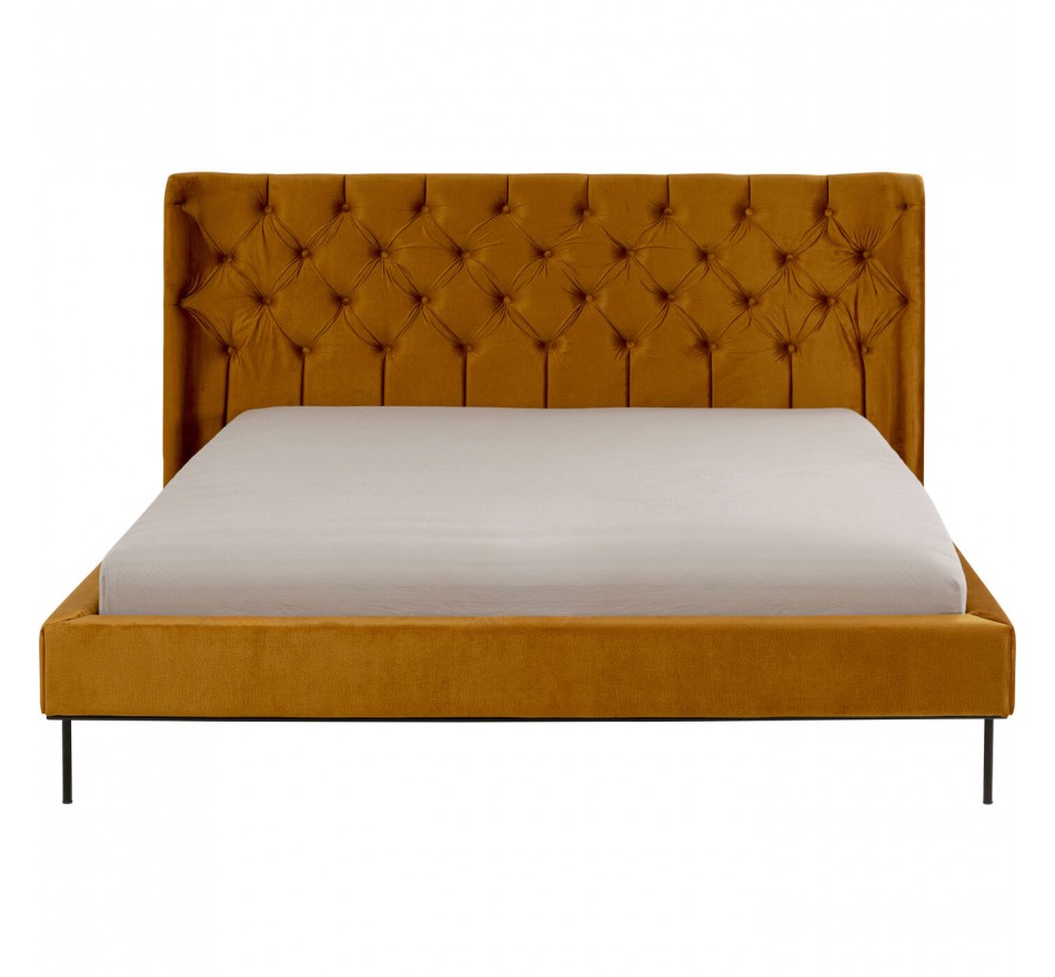 Lit Audrey 180x200cm velours ocre Kare Design