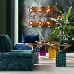 Table d'appoint en verre violet - Lola - Kare Design