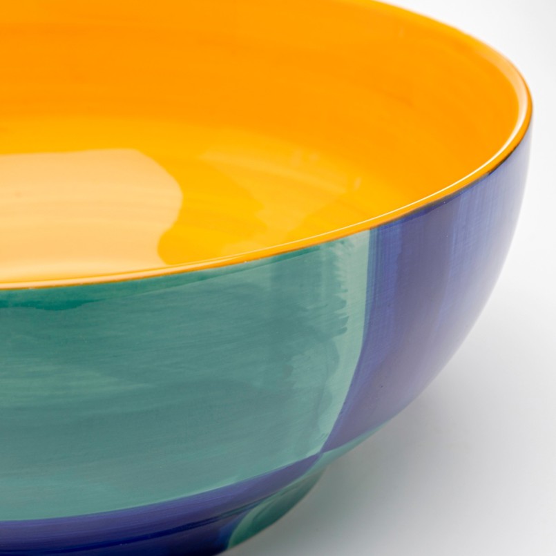 Coupe en grès bleu et jaune - Capri - Kare Design