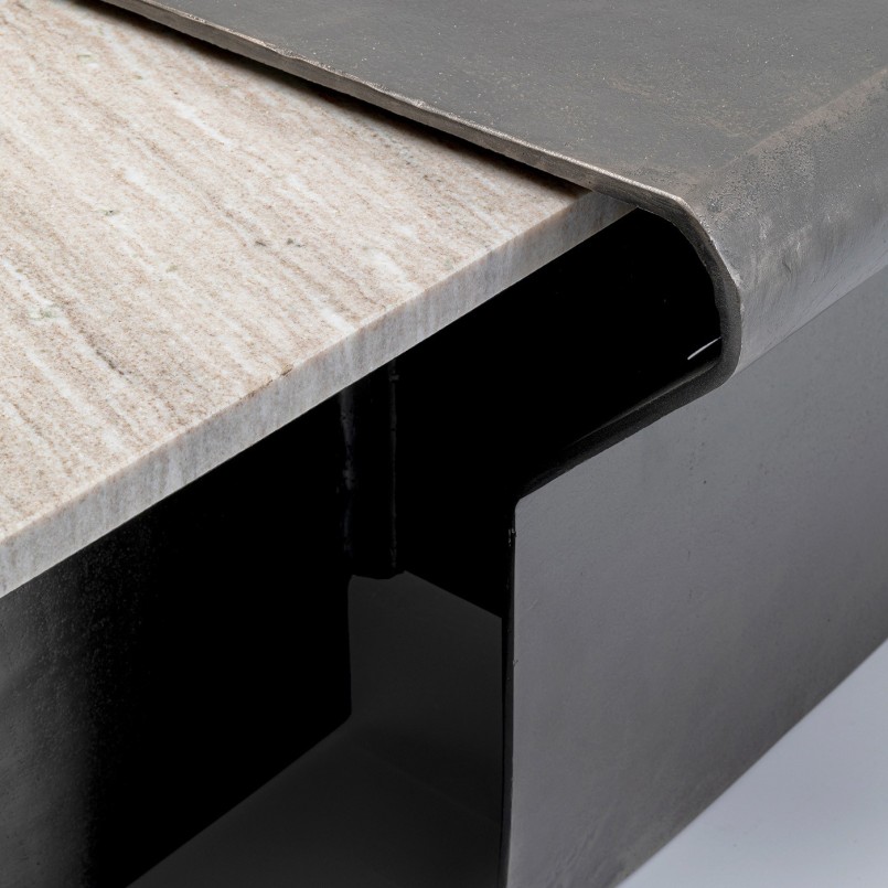 Table basse en marbre et aluminium - Montagna - Kare Design