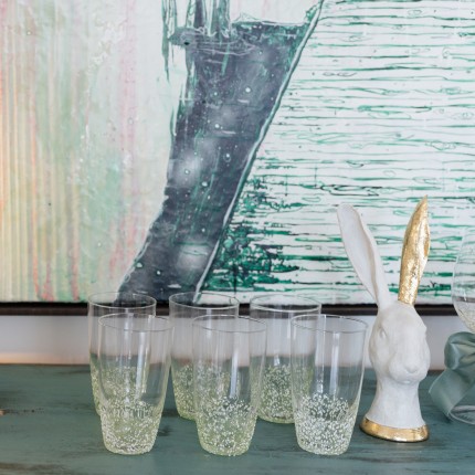 Water Glass Confetti green (6/set) Kare Design