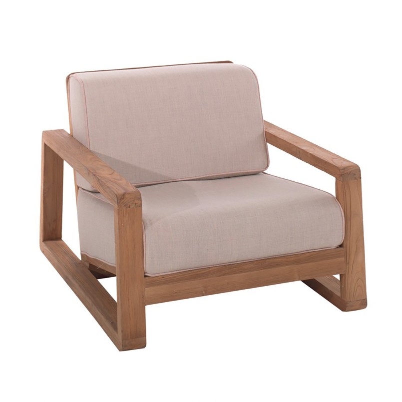 Fauteuil de jardin en teck et tissu - London - Gescova