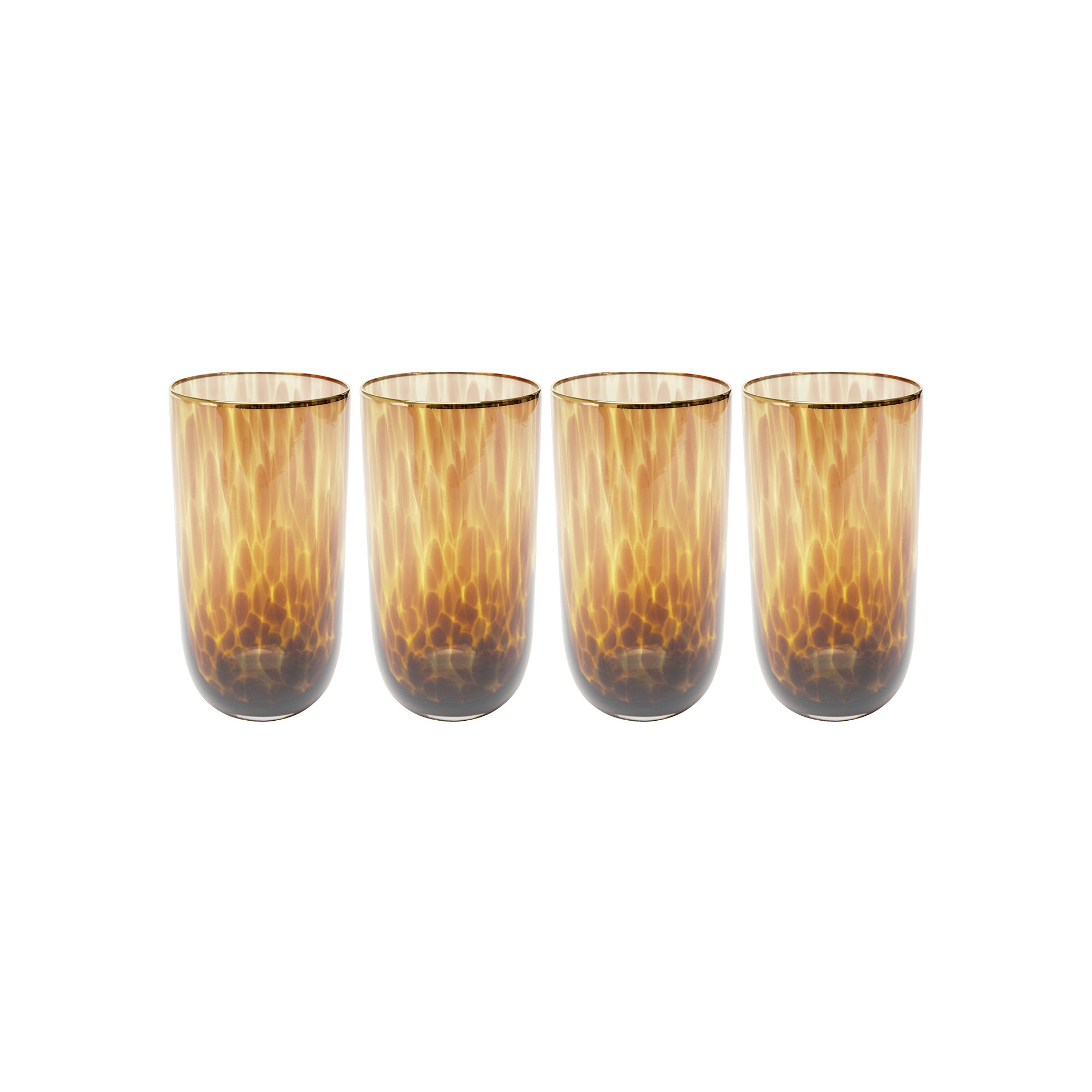 Waterglazen hoog Caramel (4/set) Kare Design