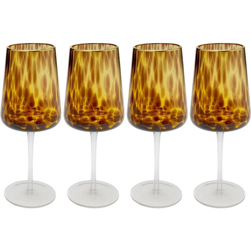 Verres à vin en verre marron - Caramel - Kare Design
