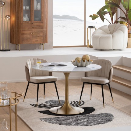 Eettafel Invitation Ø120cm keramiek zwart Kare Design