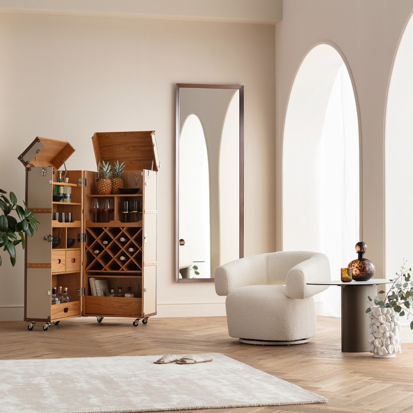 Bijzettafel in wit steengoed en zwart staal - Paso - Kare Design