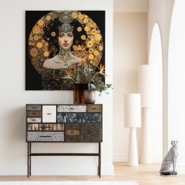 Staande lamp in krullend beige linnen - Marleen - Kare Design