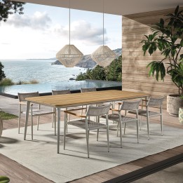 Table de jardin en aluminium et teck - Jack - Kare Design