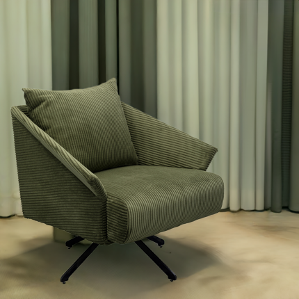 Swivel Armchair Milo velvet green Kare Design