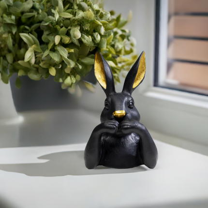 Deco bust rabbit 23cm black Kare Design