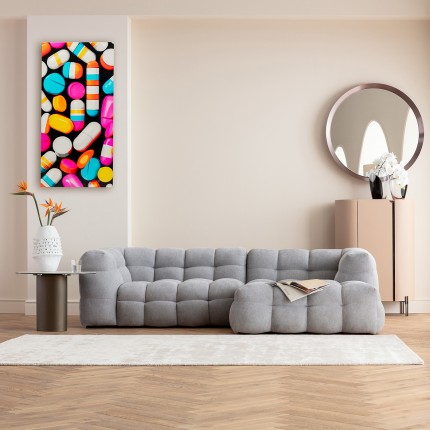 Schilderij gestreepte capsules 70x140cm Kare Design