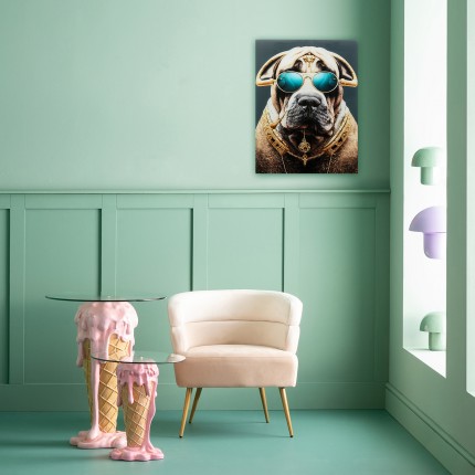 Wandfoto zonnebril hond 60x80cm Kare Design