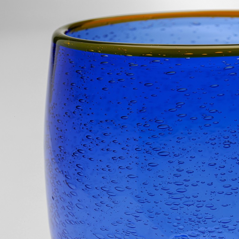 Verres à vin bleus en verre set de 4 - Bubbles - Kare Design