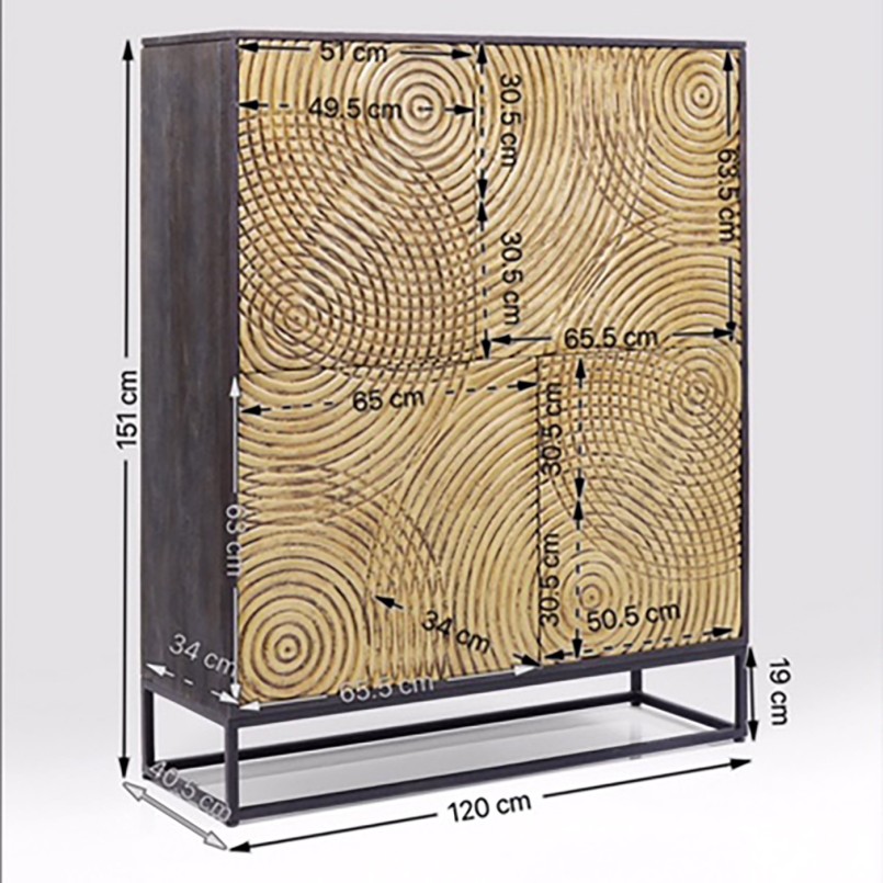 Armoire ethnique dorée - Circulo - Kare Design