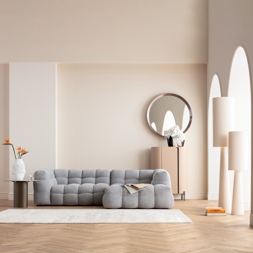 Beige fabric rug - Silja - Kare Design