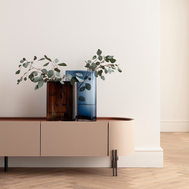 Bruin glazen vaas - Grazioso - Kare Design