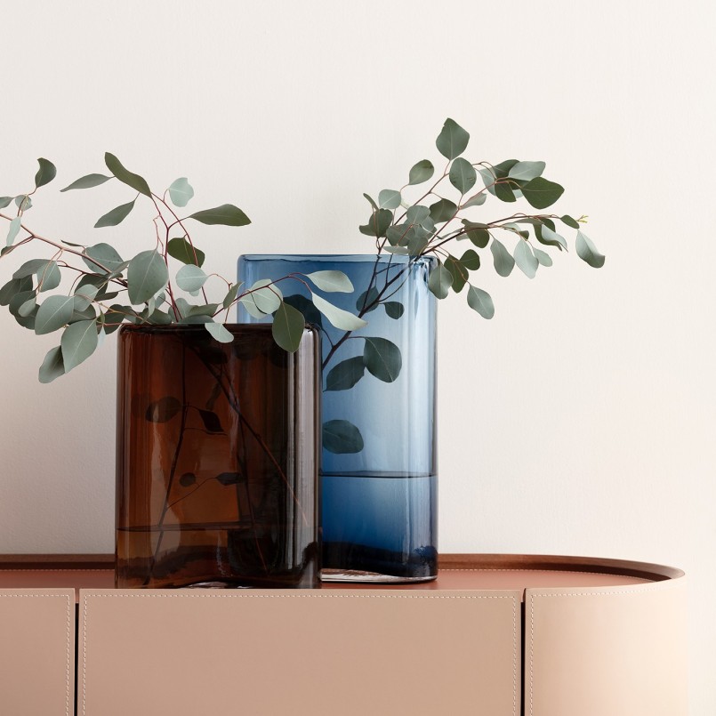 Bruin glazen vaas - Grazioso - Kare Design